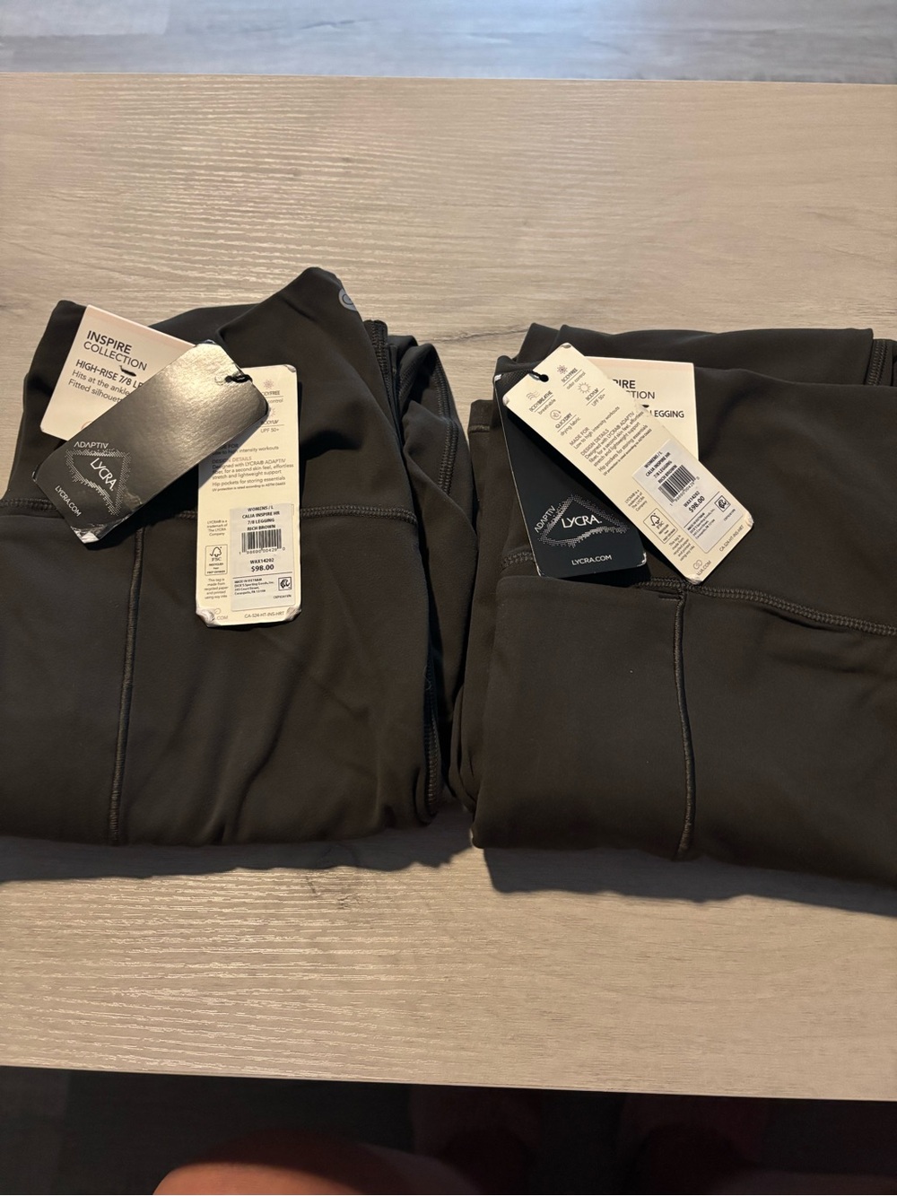 Inspire Collection High-Rise Performance Leggings - Brown with pockets